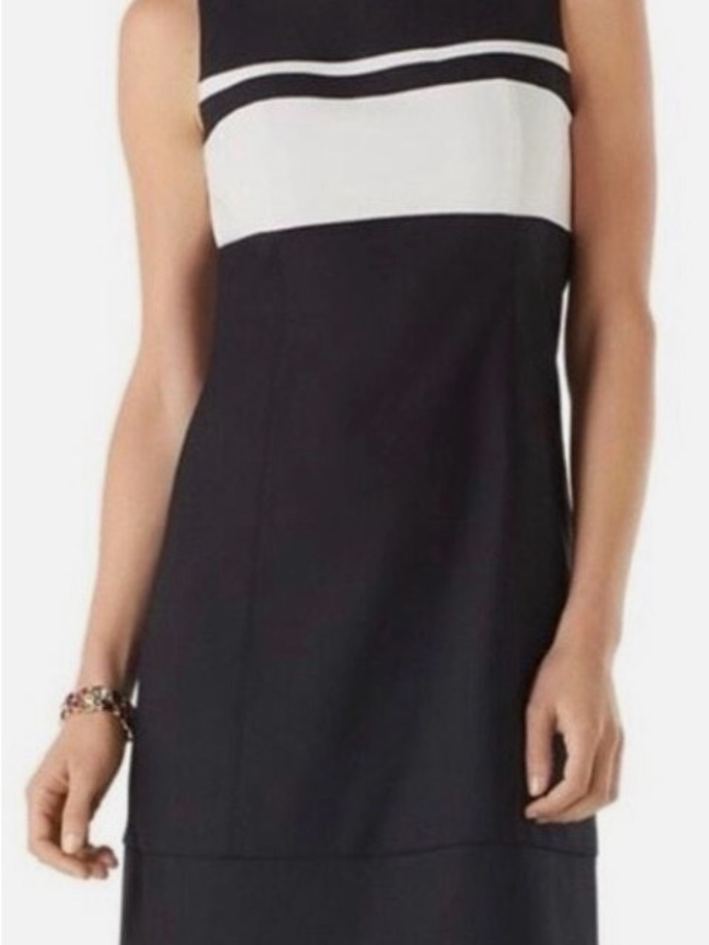 White House Black Market Black and White Sleeveless Shift Dress